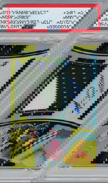 2017 Panini Select Aaron Jones RPA GOLD 2/10 PSA 9/9 Super rare Card!!!