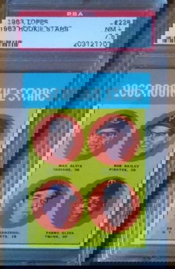 1963 Topps #228 Rookie Stars Tony Oliva, Ed Kranepool, Max Alvis, Bob Bailey
