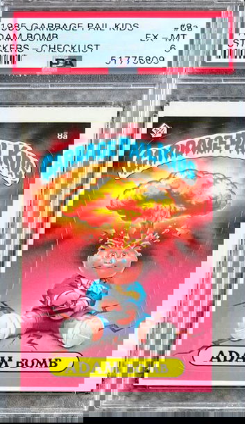 1985 Garbage Pail Kids ADAM BOMB CHECKLIST #8a PSA 6 EX-MT Series 1