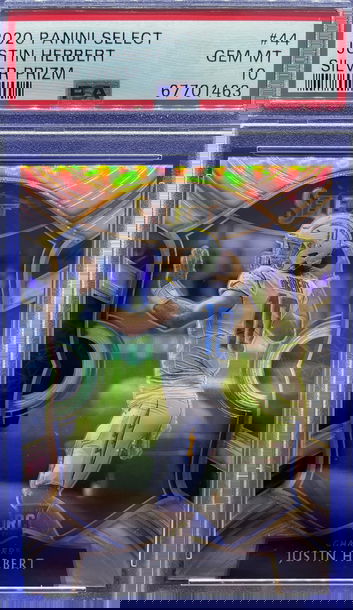 2020 Panini Select JUSTIN HERBERT #44 RC Concourse SILVER Prizm PSA 10 GEM MINT