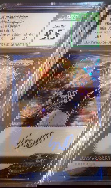 2020 Panini Prizm Rookie Autographs RA-LR Luis Robert Blue Donut Circle 13/40