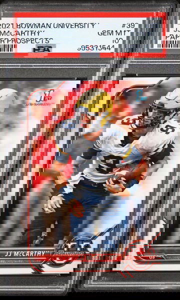 2021 Bowman University Paper Prospects JJ McCarthy #39 PSA 10