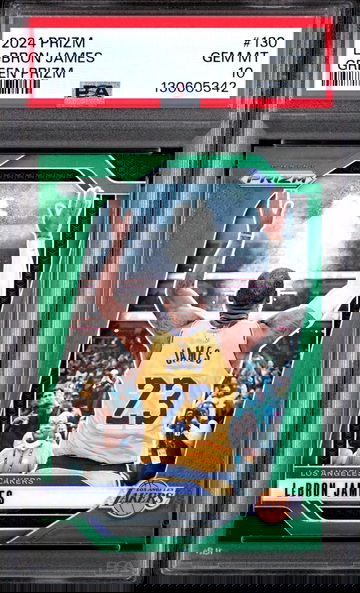 2024 Panini Prizm LeBron James #130 Green Prizm PSA 10