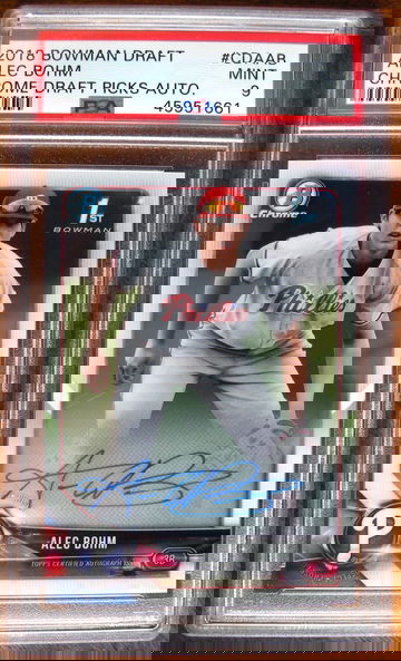 Alec Bohm 2018 Bowman Chrome DP Auto PSA 9