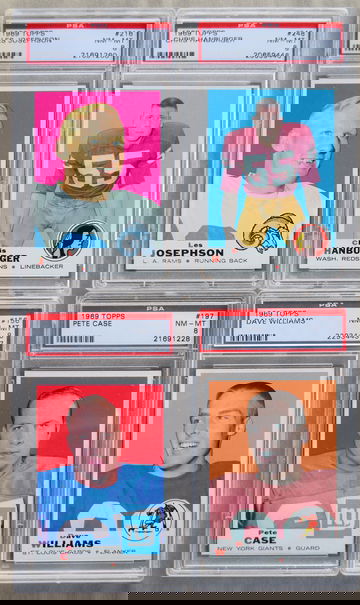 1969 Topps Lot of 4 Tough High Numbers:  156/Williams, 197/Case, 216/Josephson, 248 Hanburger.