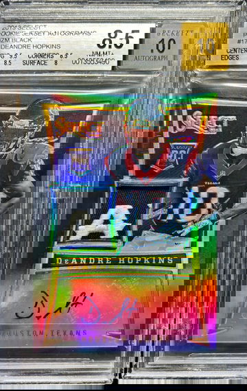 2013 Panini Select Deandre Hopkins Rookie Jersey Autographs Prizm Black Finite BGS 8.5