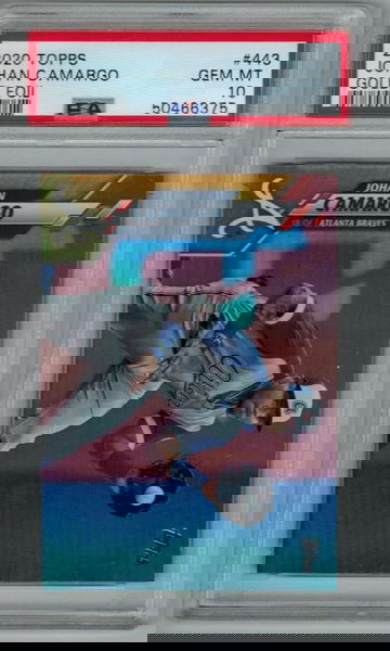 2020 Topps Series 2 PSA 10 Gold Rainbow Foil #443 Johan Camargo  ATLANTA Braves