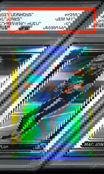 2021 Donruss Optic Holo Preview Mac Jones Rated Rookie RC #P255 PSA 10