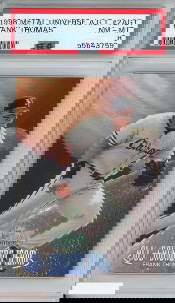 1998 METAL UNIVERSE ALL-GALACTIC TEAM FRANK THOMAS #2AGT WHITE SOX PSA 8 NM-MT