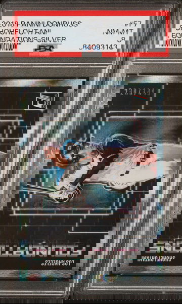 2018 Panini Donruss Shohei Ohtani #F7 Foundations Silver /349 Rookie RC 🔥 PSA 8