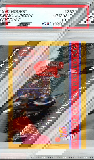 1990 HOOPS MICHAEL JORDAN #382 PLAYGROUND CHICAGO BULLS PSA 10 GEM MT