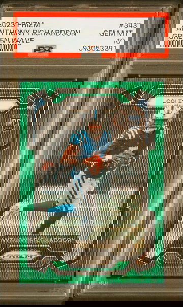 Anthony Richardson 2023 Prizm Green Wave Refractor Rookie Card RC PSA 10 Gem Mint