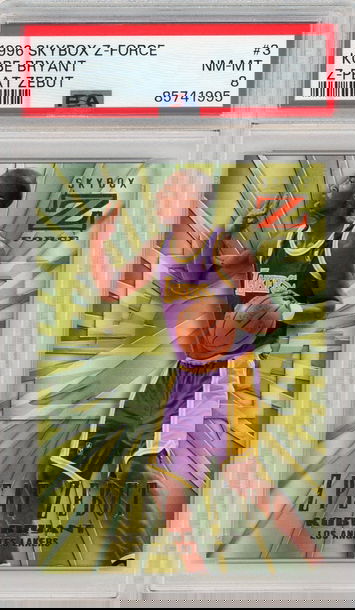 Kobe Bryant 1996 Skybox Z-Force Z-Peat Zebut RC Rookie PSA 8