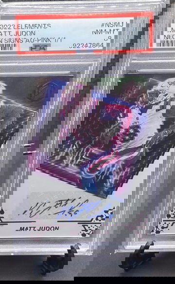 2022 Panini Elements Matt Judon Neon Signs Auto Pink Prizm    PSA 9