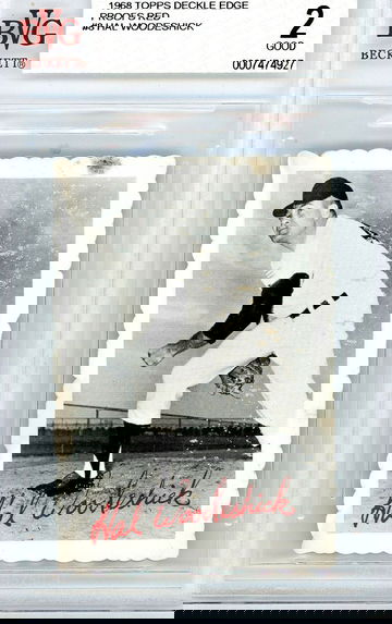 1968 Topps Deckle Edge Proofs Hal Woodeshick Red BVG 2 P1272