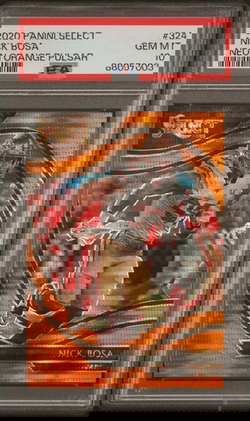 2020 PANINI SELECT 324 NICK BOSA NEON ORANGE PULSAR /7 PSA GEM MINT 10