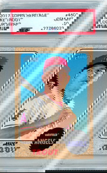 2017 Topps Heritage #450 Mike Trout Color Swat PSA 10 GEM MINT!