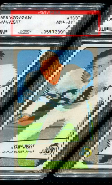 1954 BOWMAN #103 STAN WEST PSA 8