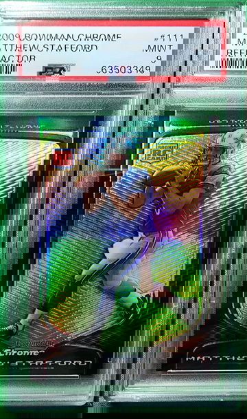 2009 Bowman Chrome #111 Matthew Stafford RC Refractor PSA 9