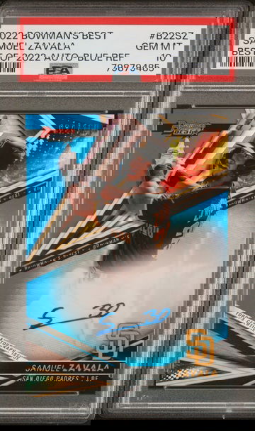 2022 Bowman's Best Blue Refractor Samuel Zavala #B22SZ Auto /150 PSA 10