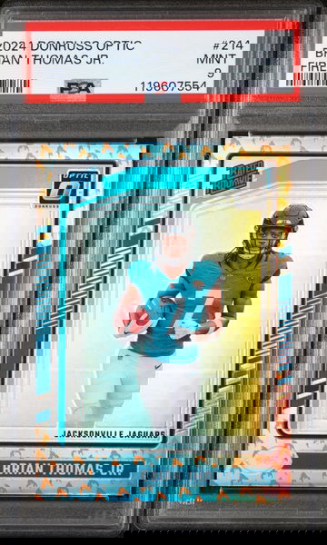 2024 Panini Donruss Optic Fire Brian Thomas Jr. #214 RC PSA 9