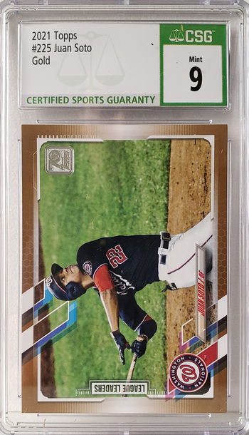 2021 Topps Series 1 Gold Foil 0374/2021 Juan Soto #225 CSG 9