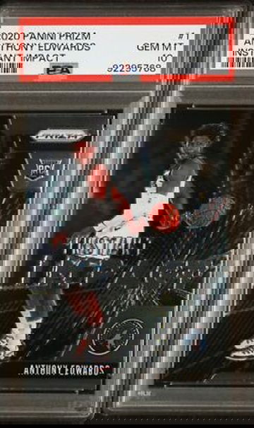 2020 PANINI ANTHONY EDWARDS PRIZM INSTANT IMPACT #1 RC ROOKIE PSA 10