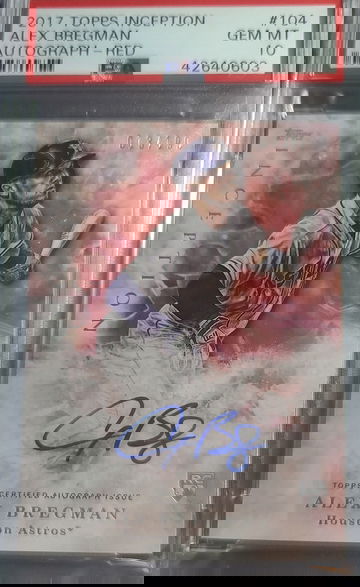 Alex Bregman 2017 Topps Inception Red RC Auto #104 /199 PSA 10