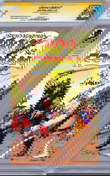 GROO vs CONAN #1 CGC-SS 9.9 SIGNED & SKETCH BY ORIG ARTIST SERGIO ARAGONES 2014