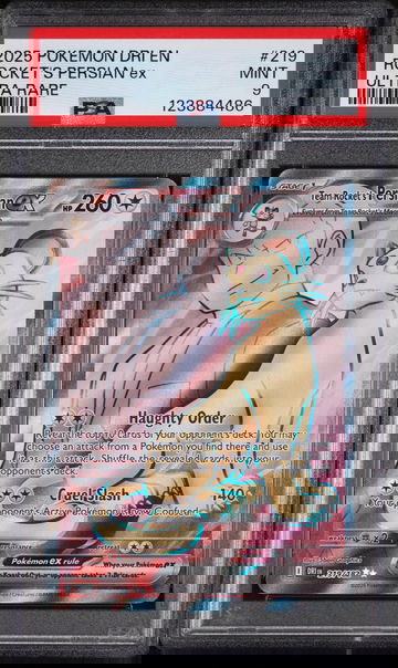 2025 Pokemon Scarlet and Violet Destined Rivals Ultra Rare Team Rocket's Persian Ex #219 PSA 9