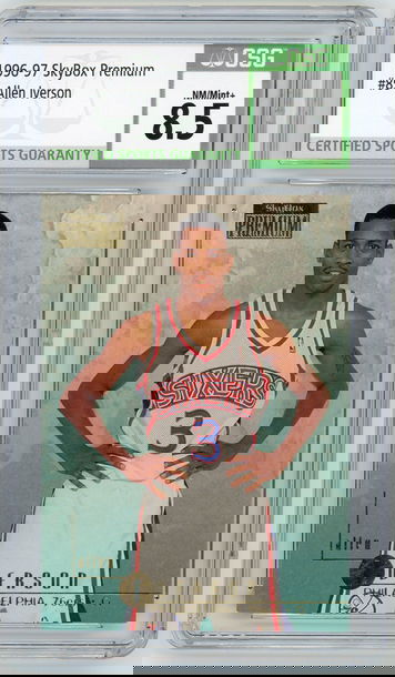 ALLEN IVERSON 1996-97 SkyBox Premium Rc #85 CSG 8.5