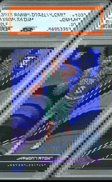 2017-18 Panini Totally Certified Jayson Tatum /199 Purple Rookie PSA 10 Gem Mint