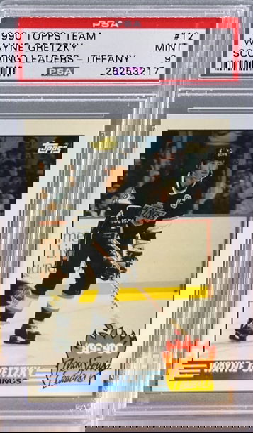 1990 Topps Team #12 Wayne Gretzky Scoring Leader - Tiffany PSA 9 MINT