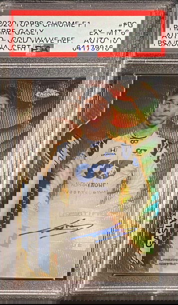 2020 Topps Chrome F1 Pierre Gasly Gold Wave Refractor Auto /50  Formula 1