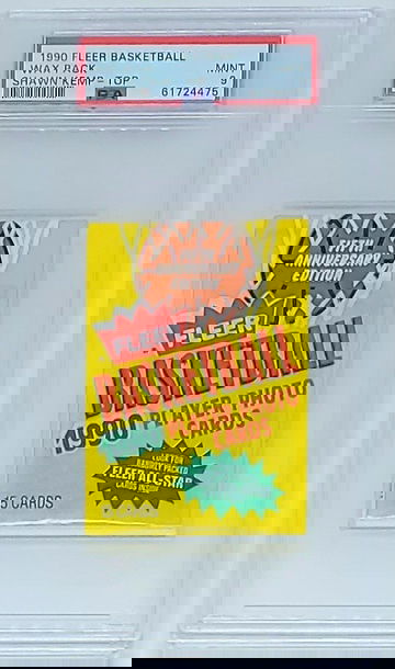 1990 FLEER BASKETBALL WAX PACK SHAWN KEMP RC TOP PSA 9 MINT RARE POP 16 NEW CASE