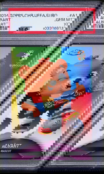 2024 TOPPS CHROME UEFA EURO 2024 SSP MASCOT ALBART #A1 PSA 10