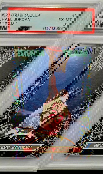 Michael Jordan 1992 Stadium Club Beam Team Members Only #1 PSA 6