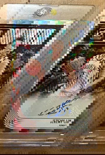 2018-19 Donruss Jeremy Lin Dominator Cracked Ice Auto /49