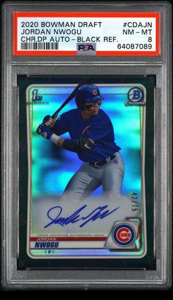 💎🧨 2020 Bowman Draft Chrome JORDAN NWOGU 1st Black Refractor /75 AUTO PSA ⚾️🔥
