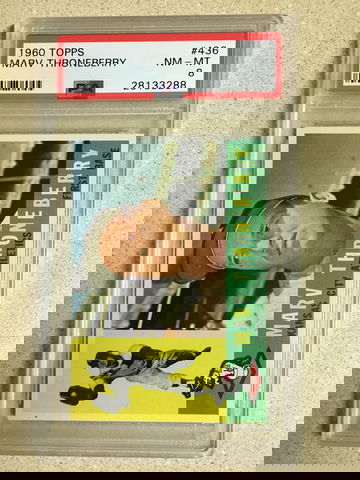 1960 Topps #436 Marv Throneberry PSA 8 NM-MT WHITE BACK ATHLETICS 