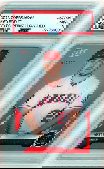 2021 Topps Now #OD167 Mike Trout Road to Opening Day-Red PSA 9 MINT!