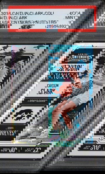 2024 Panini Caitlin Clark Collection College Contenders College Cntndrs-Pntd Strs Caitlin Clark #CC4 PSA 9