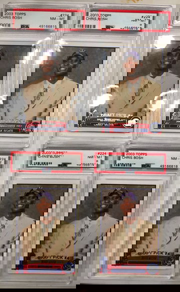 2003 Topps Chris Bosh Lot of 4 PSA 8