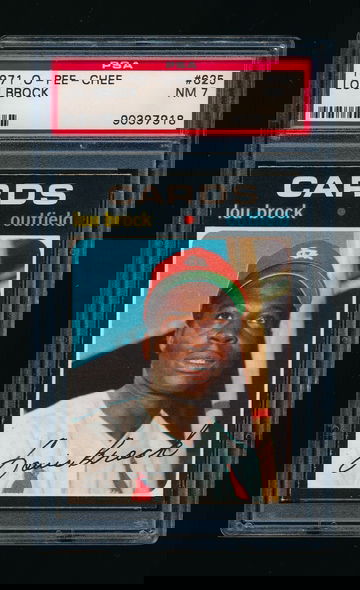 1971 OPC #625, Lou Brock PSA 7 (!) NM Centered