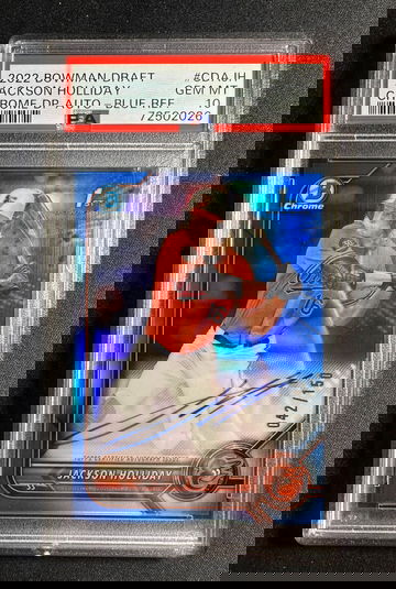 2022 Bowman Draft Chrome Jackson Holliday True Blue Refractor Auto /150 PSA 10