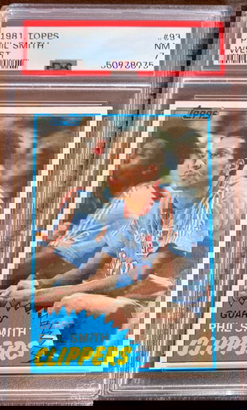 1981 - 82 Topps Basketball #93 West - Phil Smith - Graded PSA 7 NM Near Mint.