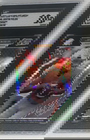 2021 Leaf Pro Set Metal Justin Fields Rookie SGC 10 GM  #48 Black 18/30 Bears