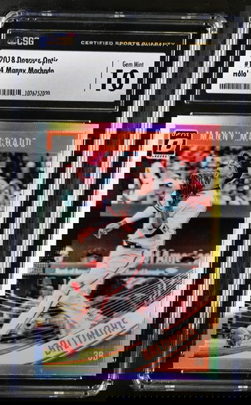 2018 Donruss Optic Orange Holo Manny Machado CSG 10 GEM MINT