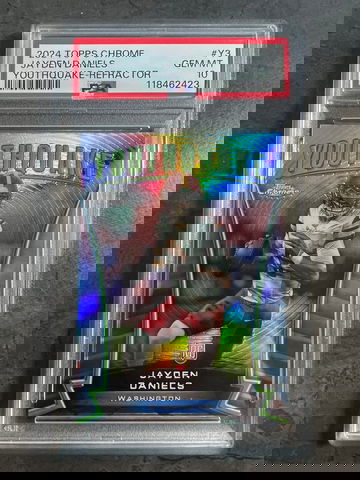 2024 Topps Chrome Jayden Daniels Youthquake Refractor PSA 10 Y3 Washington Commanders RC 