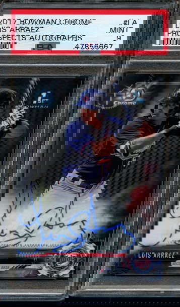 2017 Bowman Chrome Luis Arraez Auto PSA 9